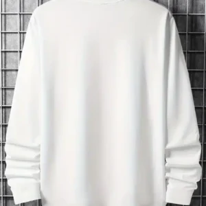 Men’s Solid Color Thermal Lined White Crew Neck Sweatshirt Long Sleeve Machine Washable Perfect for Fall & Winter – Review Sports Pakistan